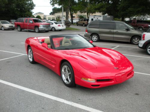 Corvette convertible 2002 red 40023 miles 5.7 l engine automatic