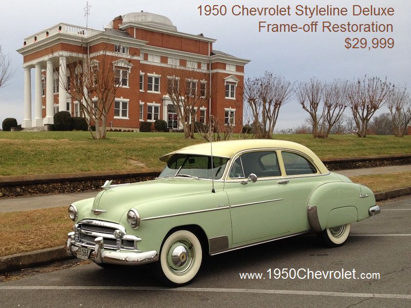 1950 styleline deluxe 2-door sedan (frame-off restoration) excellent condition and for sale by owner