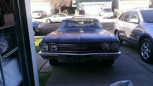 1968 chevelle one owner black and yellow plates matching # motor runs and drives