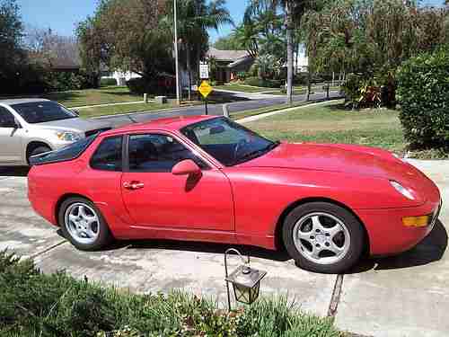 1992 Porsche 968 coupe guards red / black interior tiptronic, US $10,000.00, image 2