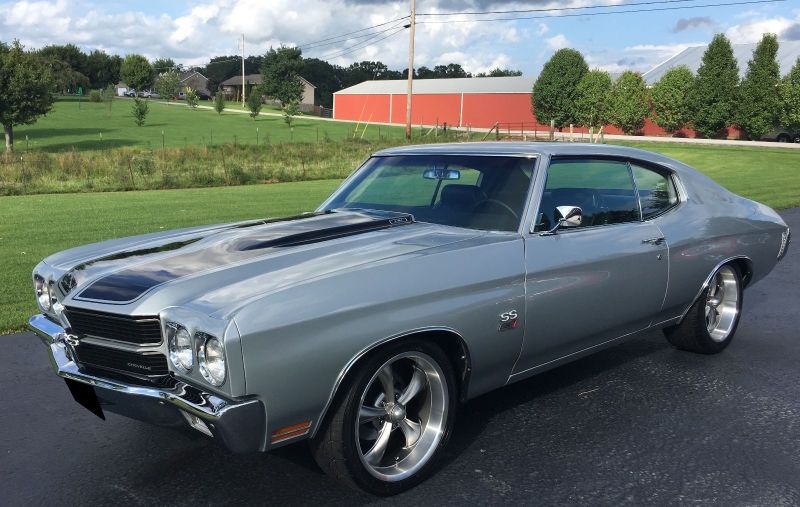 1970 chevrolet chevelle ss silver on black