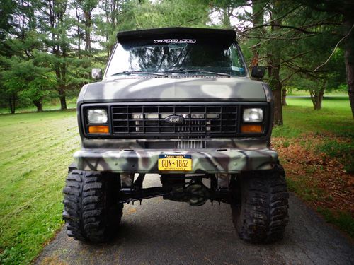 1988 e 150 econoline NR 4x4 monster van truck 460BB on F350 chassy Lifted 21