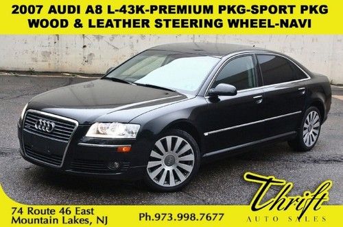2007 audi a8 l-43k-premium pkg-sport pkg-wood &amp; leather steering wheel-navi