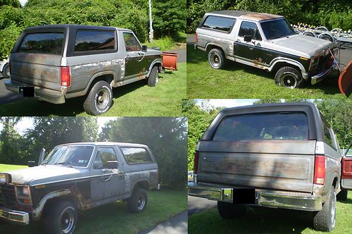 7 FOOT WESTERN WORKING SNOW PLOW w/ 1984 FULL SIZE BLACK BRONCO TRUCK MANUAL 84, US $1,999.99, image 2