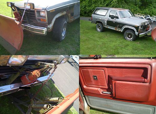 7 FOOT WESTERN WORKING SNOW PLOW w/ 1984 FULL SIZE BLACK BRONCO TRUCK MANUAL 84, US $1,999.99, image 4