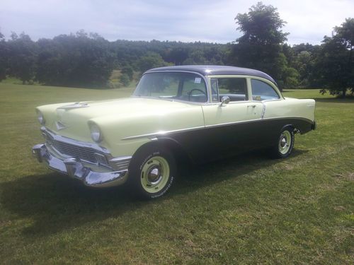 1956 chevrolet two door post hot rod corvette engine 4 speed 12 bolt video solid