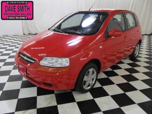 2008 chevy aveo base model, 5-sp manual, cloth seats, am/fm radio, a/c, tilt.