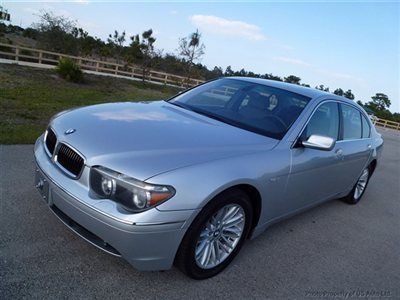 Low miles 4.4l 745li carfax florida leather s/r (2) owner dealer serviced navi