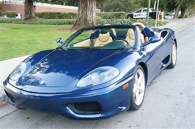 2003 ferrari 360 spyder,blue/tan, serviced, low mileage