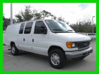 2007 white e-350 6.0l v8 turbo diesel super duty extended van *work shelves *fl