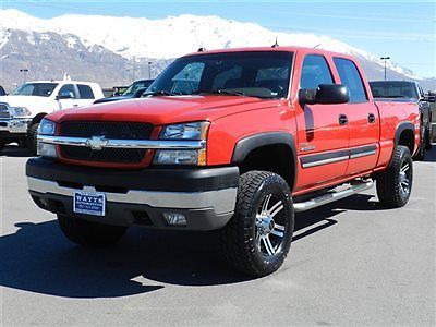 Chevy crew cab lt 4x4 duramax diesel leather custom level tires wheels auto tow