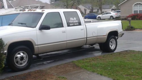 1994 white chevrolet 3500 diesel dually crew cab