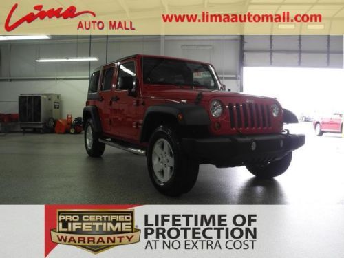 Unlimited sport suv 3.8l 4x4 hard top remote start power windows cruise control