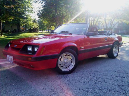 1986 mustang gt convertible 5.0 red super clean inside&amp;out new tires no reserve!