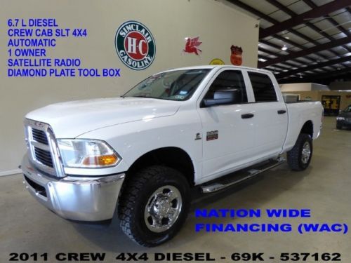 2011 ram 2500 slt crew cab 4x4,diesel,automatic,cloth,tool box,69k,we finance!!