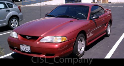 1997 ford mustang base coupe 2-door 3.8l red int gray ext power everything a/c