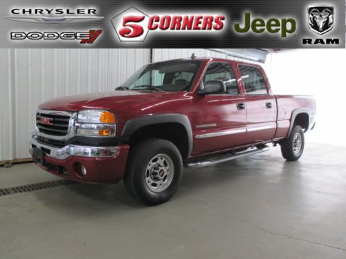 2006 red gmc sierra 2500 4x4 crew cab - 6.0, leather, sunroof, 1 owner