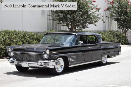 1960 lincoln continental mark v sedan - 42,000 miles - factory air conditioning
