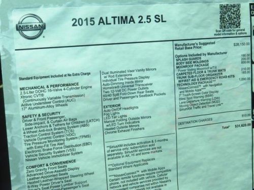 2015 Nissan Altima 2.5 SL, US $31,620.00, image 10
