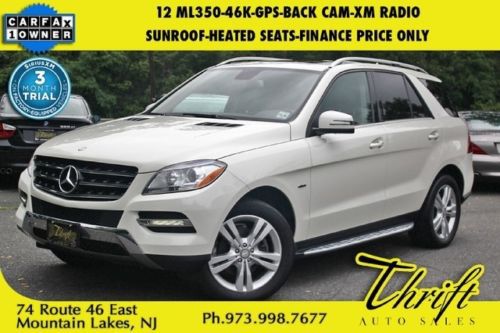 12 ml350-46k-gps-back cam-xm radio-heated seats-finance price only