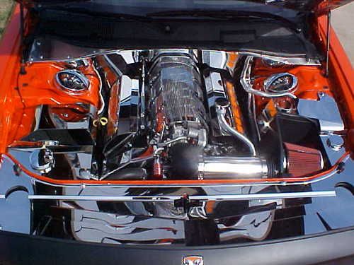 2010 dodge challenger hemi orange ta srt8  engine all chrome look like the 70 ta