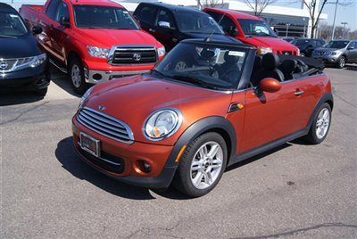 2011 mini cooper convertible, auto, orange/black, usb, heated seats, 40021 miles