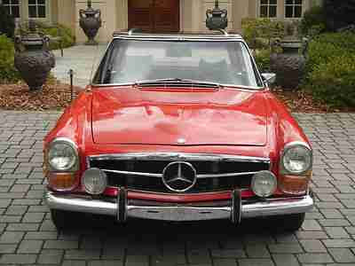 1971 MERCEDES 280SL RED OVER BLACK WITH HARDTOP, image 2