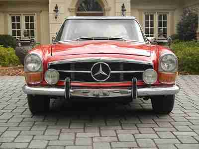 1971 MERCEDES 280SL RED OVER BLACK WITH HARDTOP, image 3