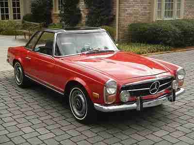 1971 MERCEDES 280SL RED OVER BLACK WITH HARDTOP, image 4