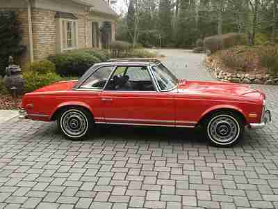 1971 MERCEDES 280SL RED OVER BLACK WITH HARDTOP, image 5