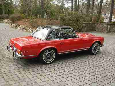 1971 MERCEDES 280SL RED OVER BLACK WITH HARDTOP, image 6