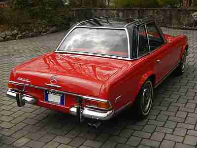 1971 MERCEDES 280SL RED OVER BLACK WITH HARDTOP, image 7