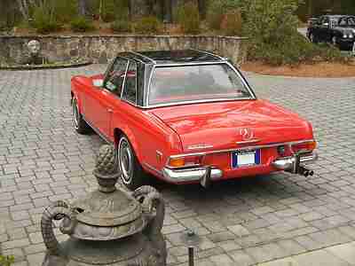1971 MERCEDES 280SL RED OVER BLACK WITH HARDTOP, image 9