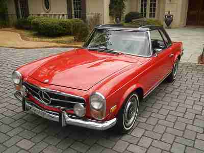 1971 MERCEDES 280SL RED OVER BLACK WITH HARDTOP, image 12
