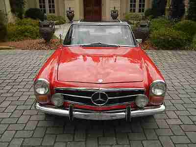1971 MERCEDES 280SL RED OVER BLACK WITH HARDTOP, image 13