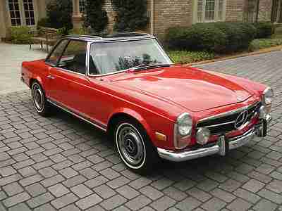1971 MERCEDES 280SL RED OVER BLACK WITH HARDTOP, image 14