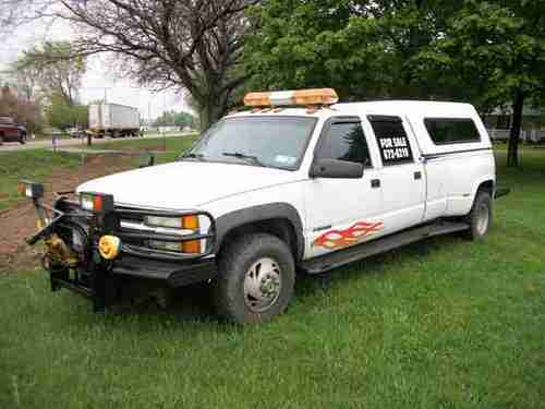 1997 K3500 Crew Cab 8' bed Dually 4X4 LOADED w Goose Neck in bed w Cap, image 4