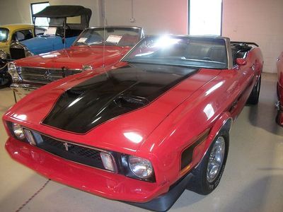 1973 ford mustang red convertible black vinyl top 302 v8 automatic