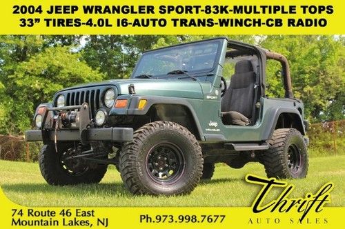 2004 jeep wrangler sport-83k-multiple tops-33 tires-4.0l i6-auto trans-4x4-4wd