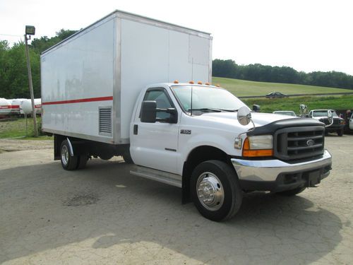 2000 ford f550 xl super duty 16' box truck 7.3l diesel dually w/ a/c generator