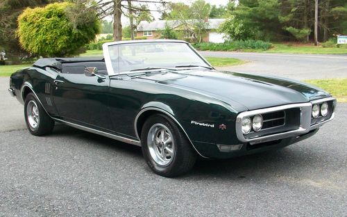 1968 pontiac firebird convertible 4.1 ohc 6-cylinder automatic phs documentation