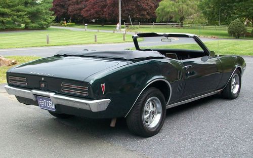 1968 PONTIAC FIREBIRD CONVERTIBLE 4.1 OHC 6-CYLINDER AUTOMATIC PHS DOCUMENTATION, US $22,500.00, image 5