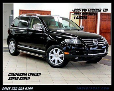 2007 vw touareg v-10 tdi blk/tan lthr navigation xenons bk-up cam pdc 46k rare!!