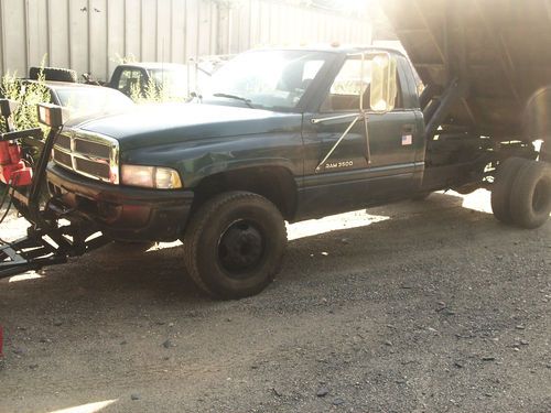 1995 dodge ram 3500 4x4 cummings diesel dump with plow