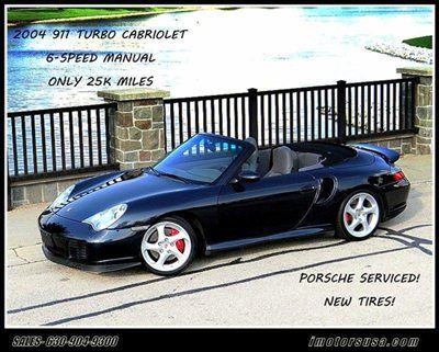 2004 porsche 911 turbo cabriolet only 26k miles! 6 speed! rare color combo!