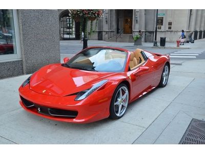 2013 ferrari 458 spider only 81 miles!! classic red/tan combo daytona nav loaded
