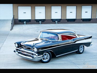 Best of the best!  national award winning 1957 bel air zz502 restomod black/red