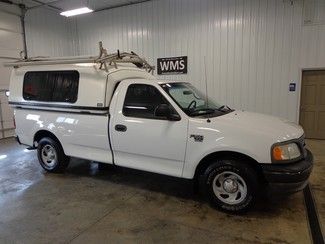 02 white xl truck pick up utility storage clean ac ladder rack cap foberglass 1