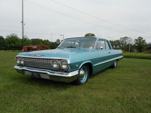 1963 belair 2 door post hotrod ratrod gasser 409 4 speed