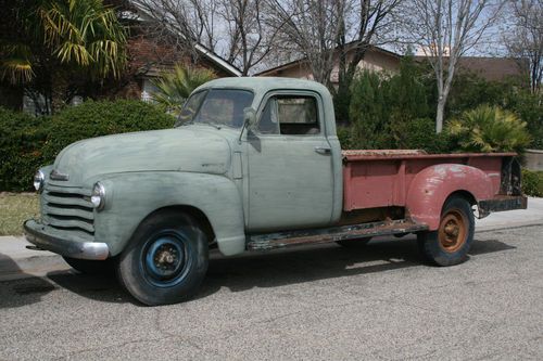 1950 chevy 3800 1 ton  pickup truck 9 foot bed runs great original farm truck